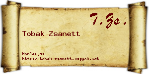 Tobak Zsanett névjegykártya